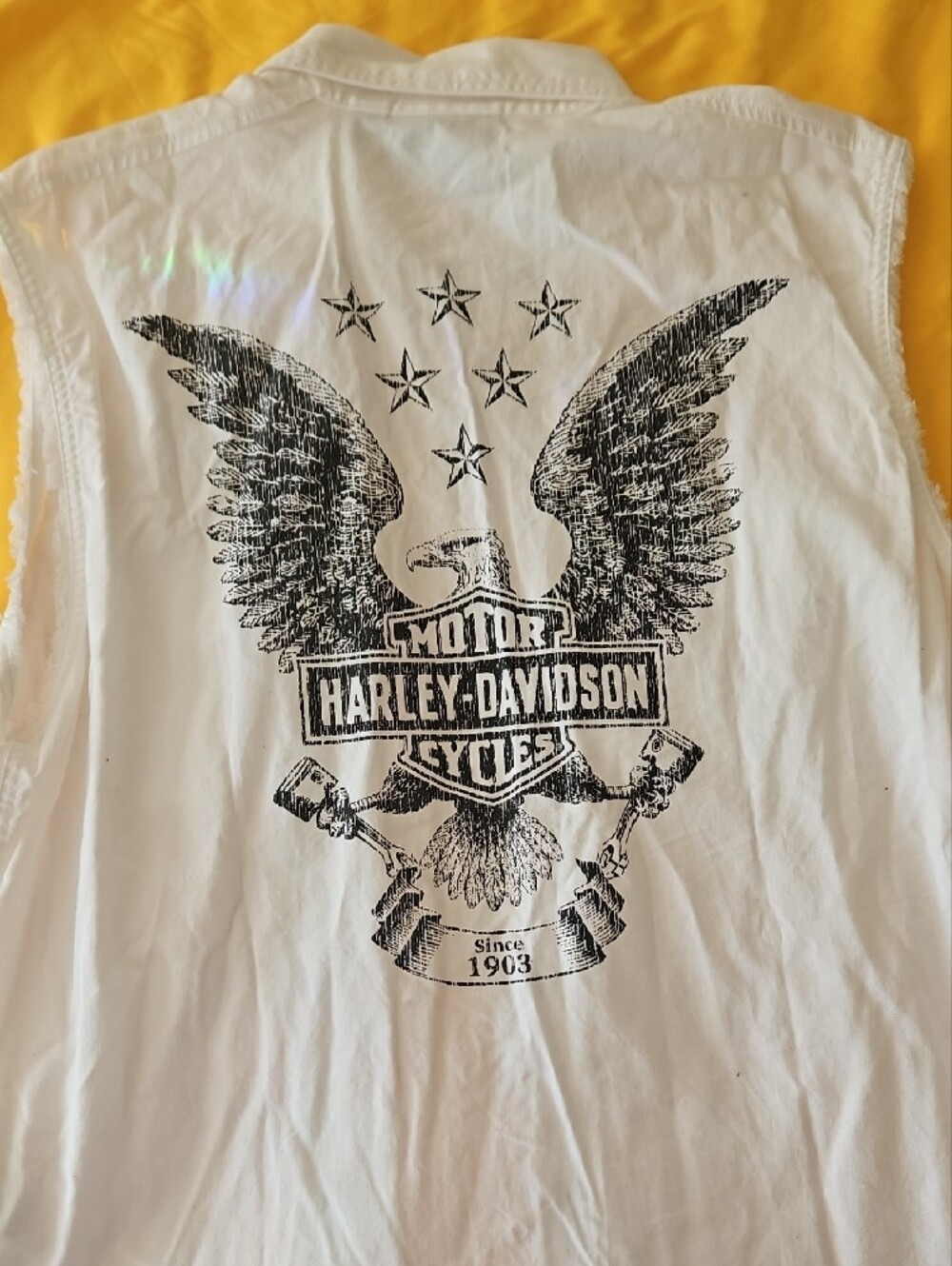 Harley-Davidson White Sleeveless Shirt/Vest Size Large - Picture 5 of 5